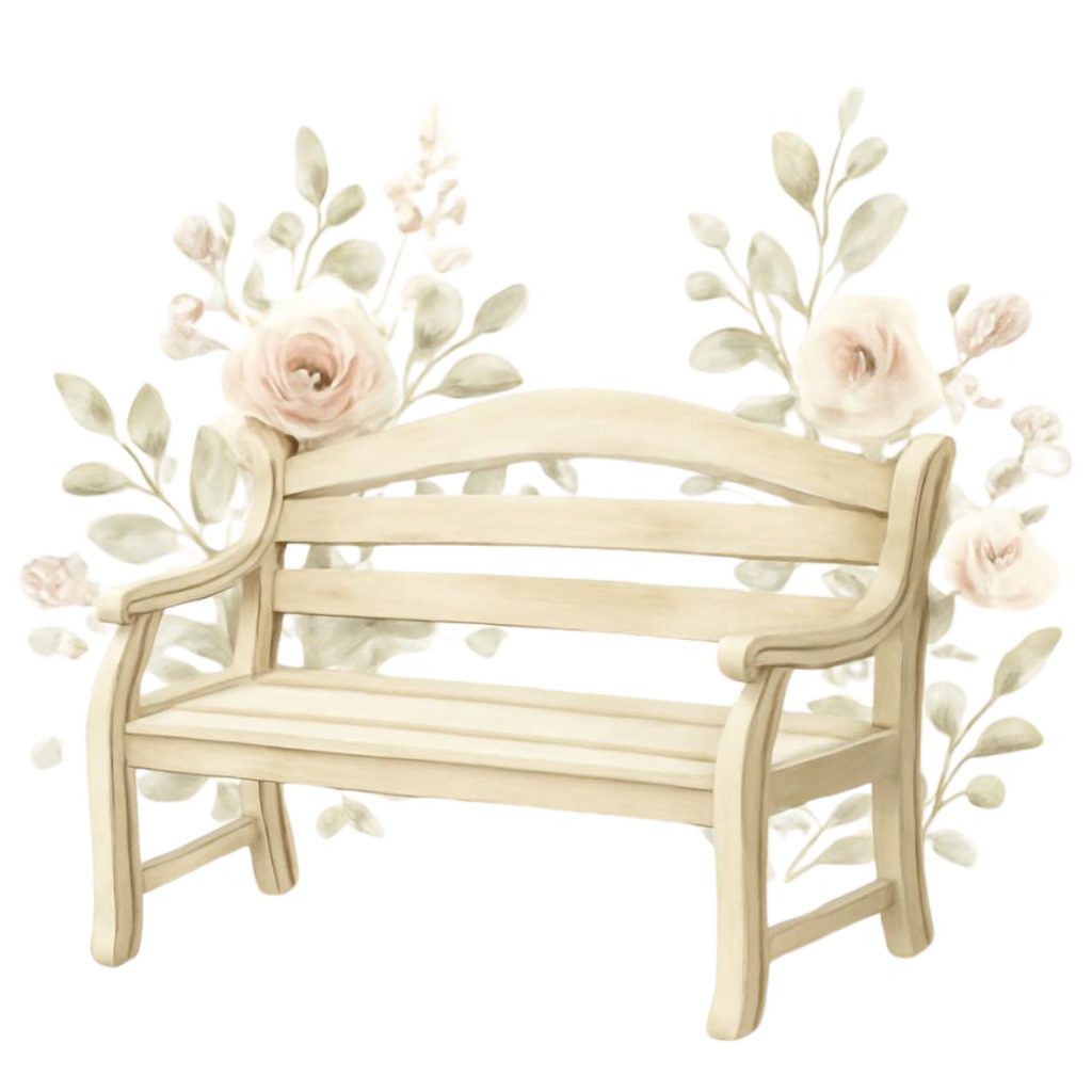 Reflection Bench in garden